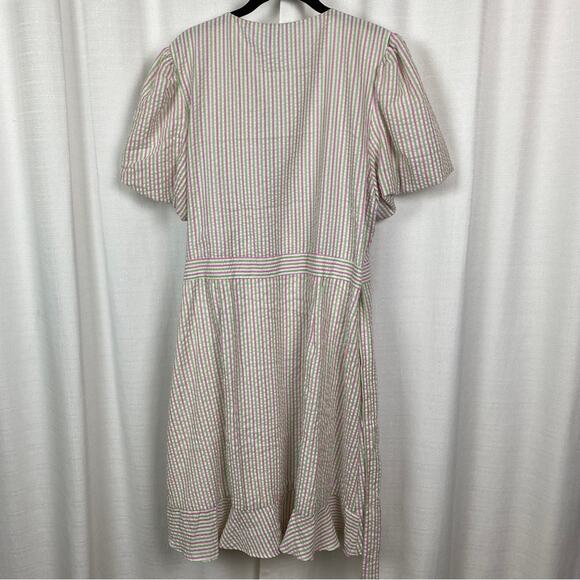 Draper James RSVP Pink&Green Stripe Wrap Dress Sz.XXL NWT - Picture 11 of 16